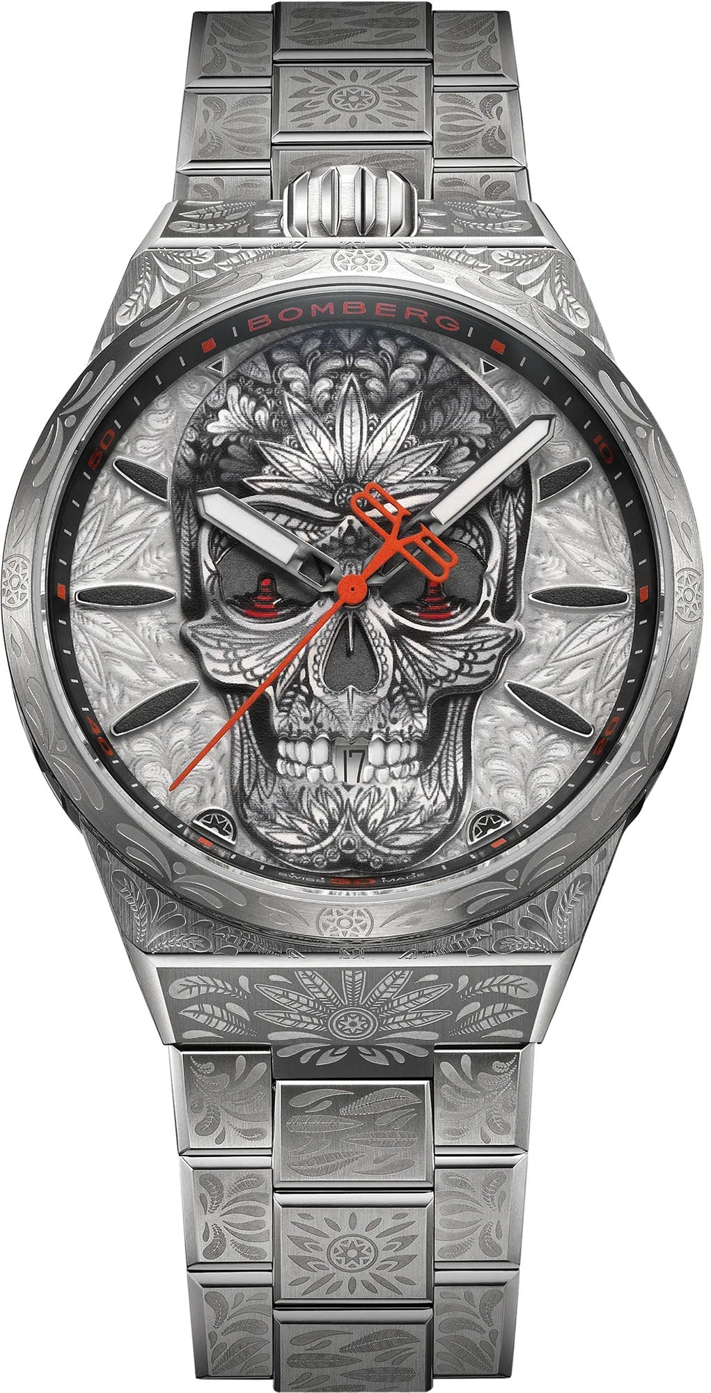 Bomberg Watch Bolt-68 Neo Tattooed Skull Limited Edition - Grey