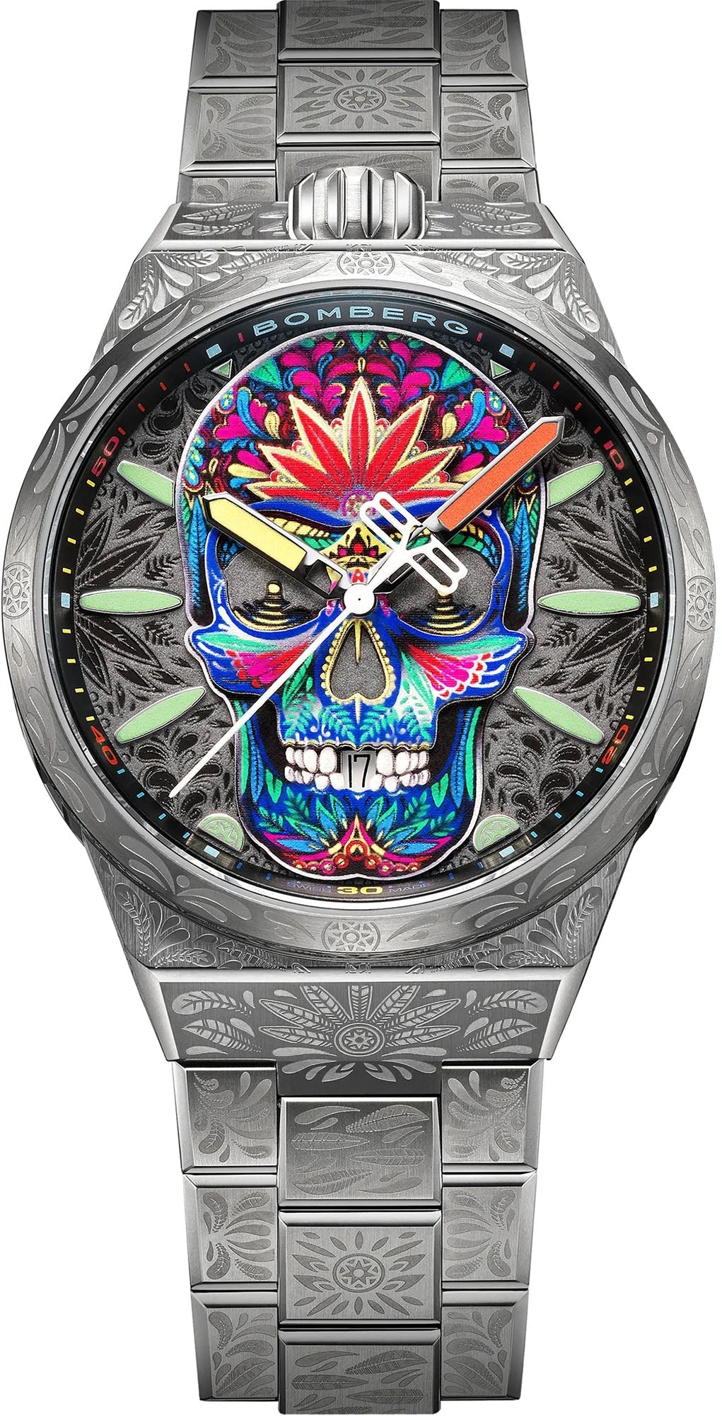 Bomberg Watch Bolt-68 Neo Tattooed Skul II Limited Edition - Black