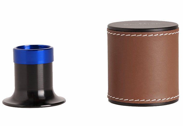 Bernard Favre Watchmakers Eye Loupe Blue Tool Black Aluminium With Brown Leather - Blue