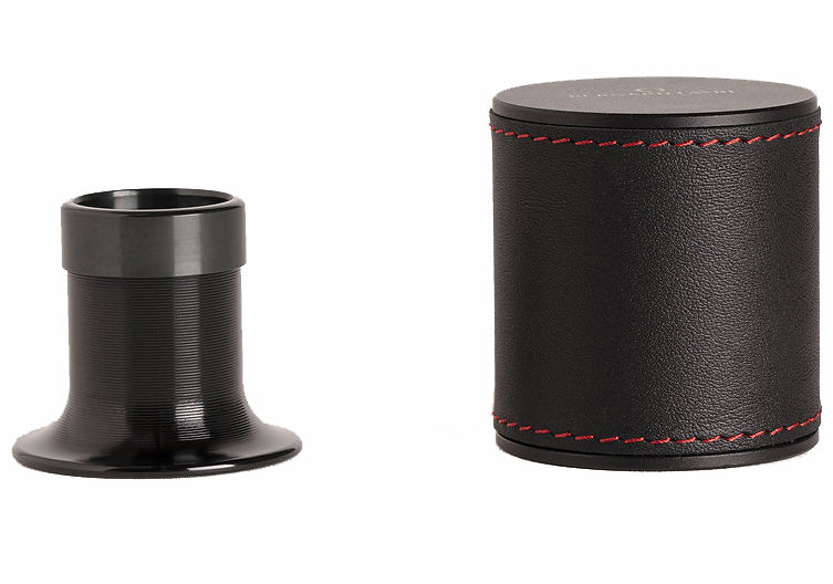 Bernard Favre Watchmakers Eye Loupe Black Tool Black Aluminium With Black Leather Red Stitching