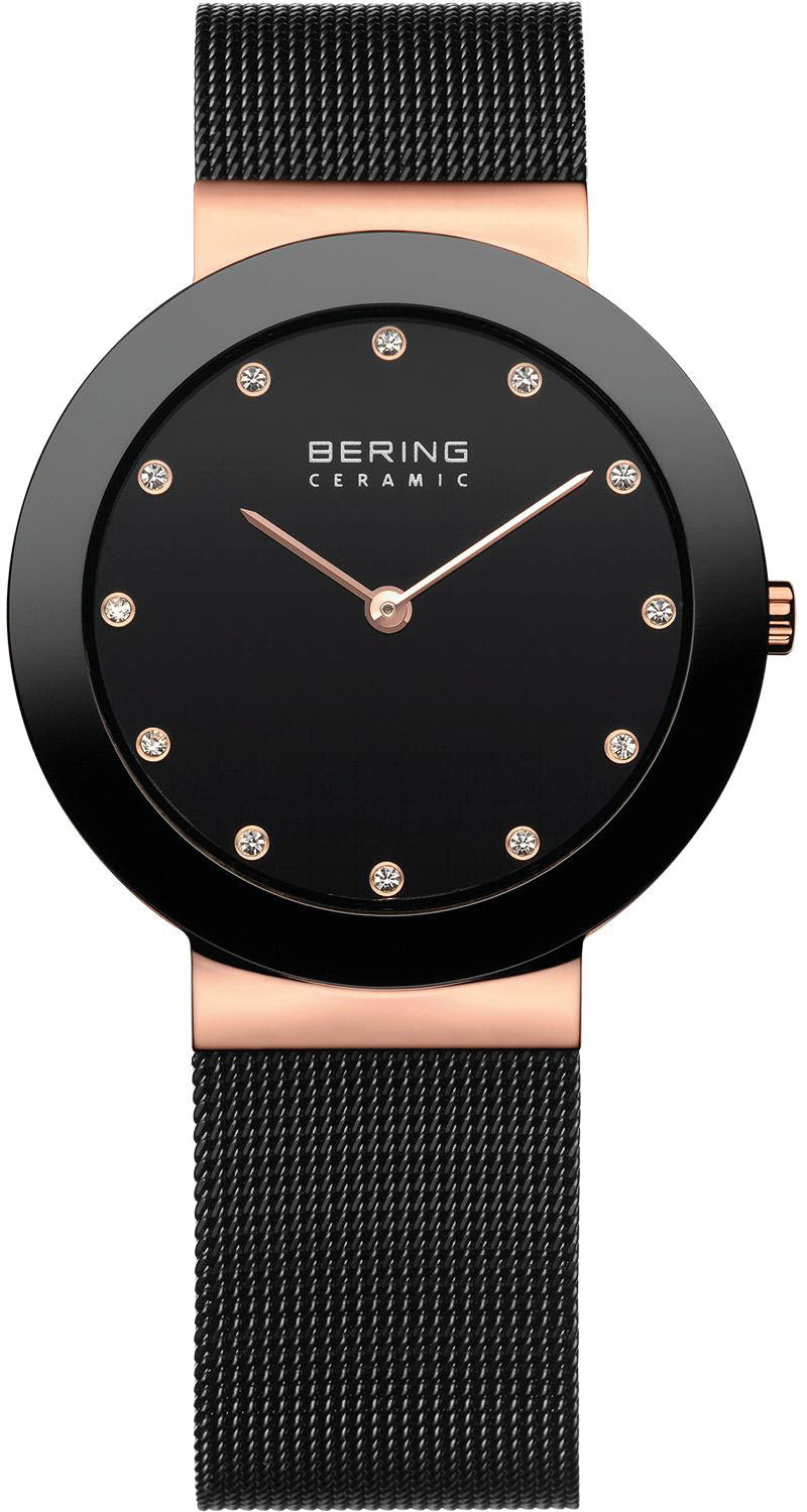 Bering Watch Ceramic Black Mesh Ladies - Black