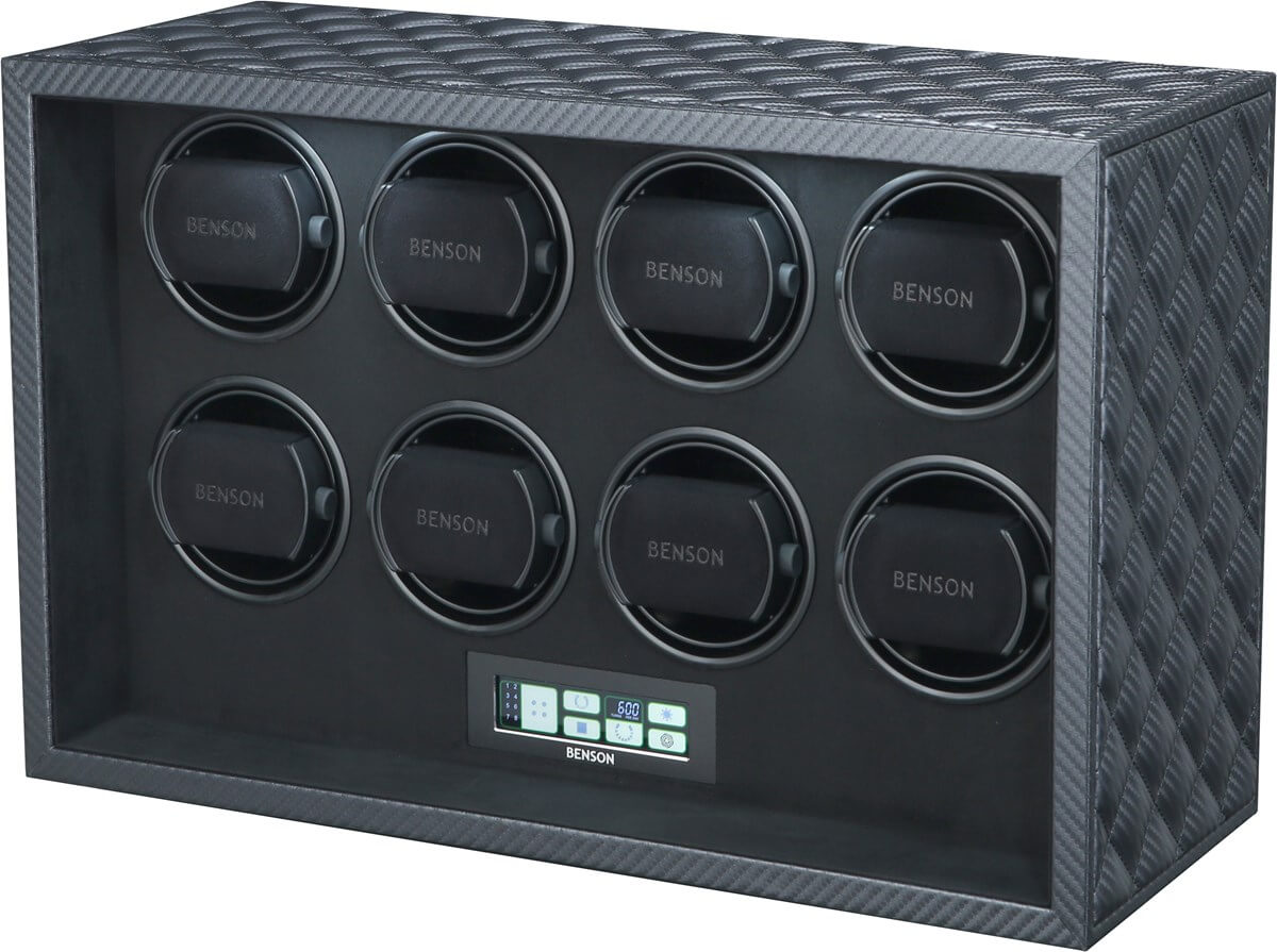 Benson Watch Winder Black Series Leather 8.22.CF Carbon Fibre