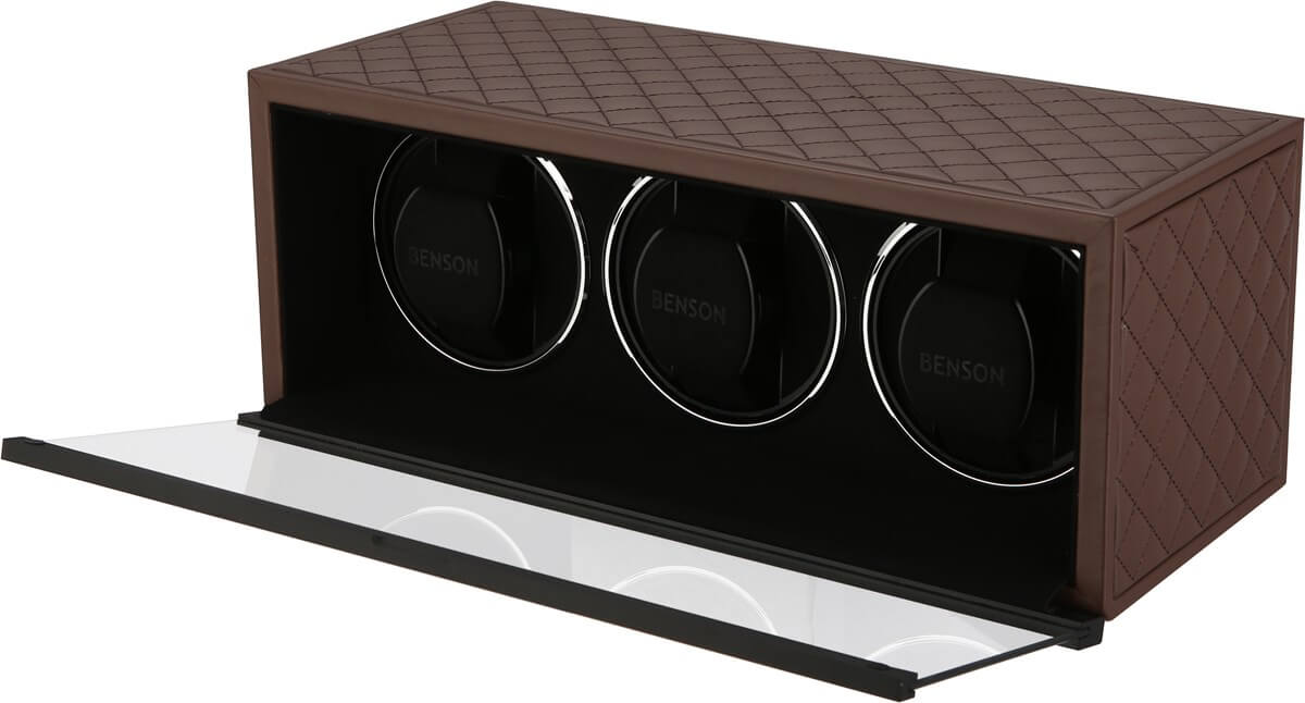 Benson Watch Winder Triple Swiss Series 3.20 Dark Brown Leather