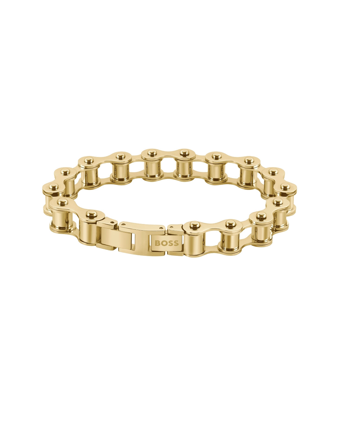 Boss Cycle Yellow Gold Tone IP Stainless Steel Chain Bracelet