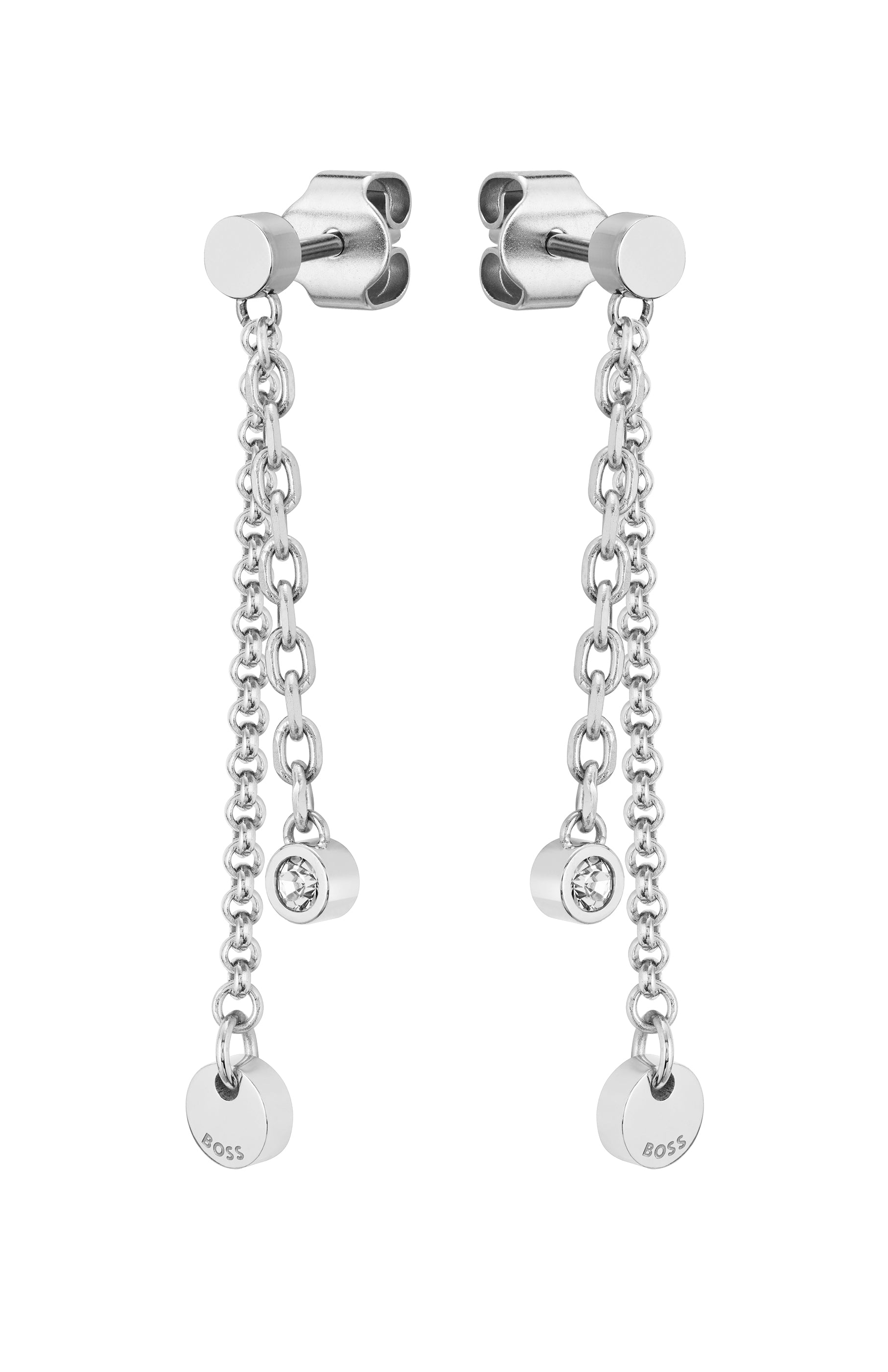 Boss Iris Stainless Steel Ladies Chain Drop Earrings