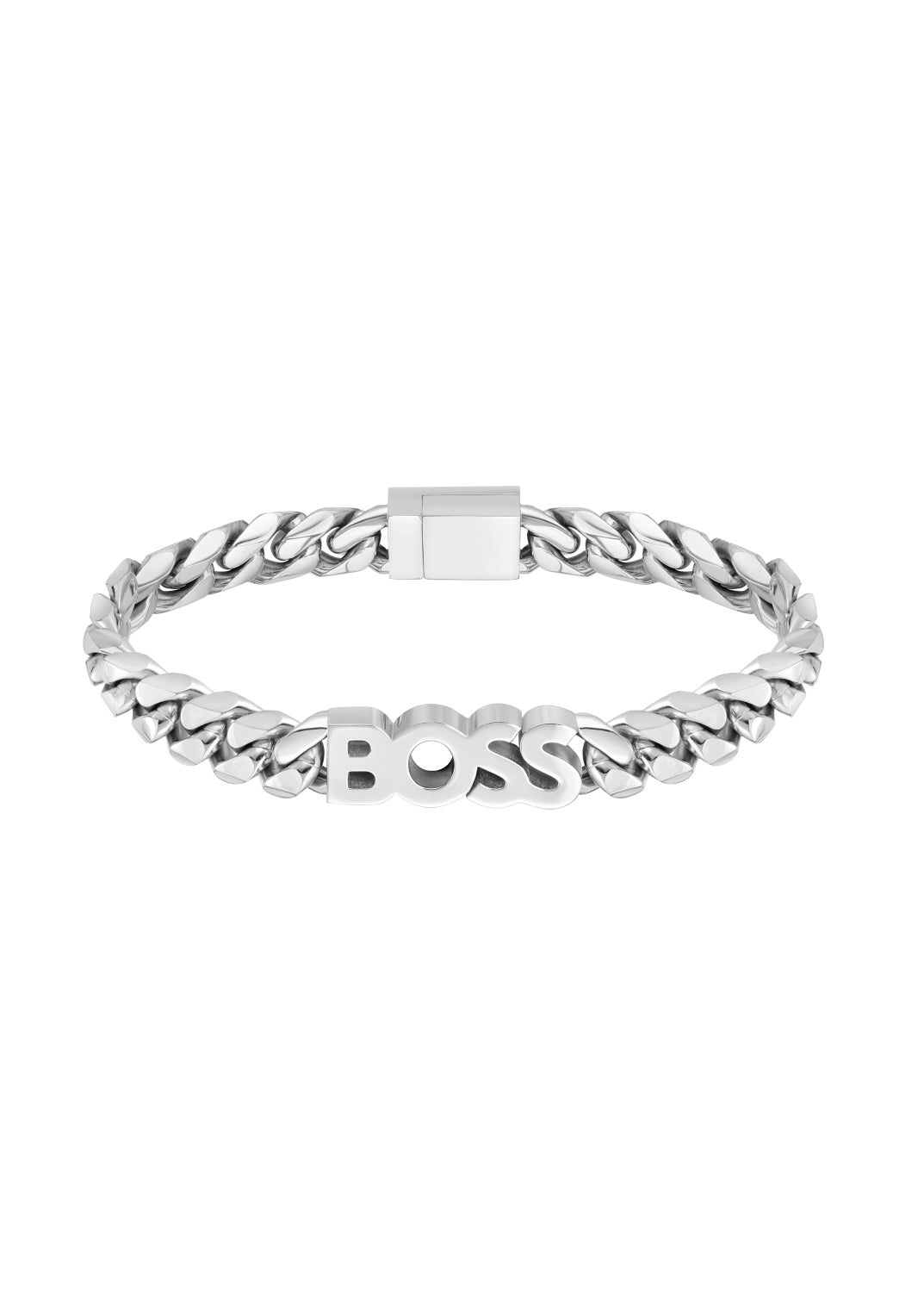 Boss Kassy Stainless Steel Chain Logo Bracelet - S
