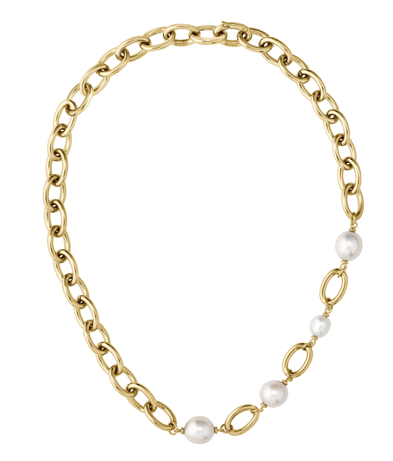 Boss Leah Yellow Gold Tone IP Freshwater Pearl Necklace