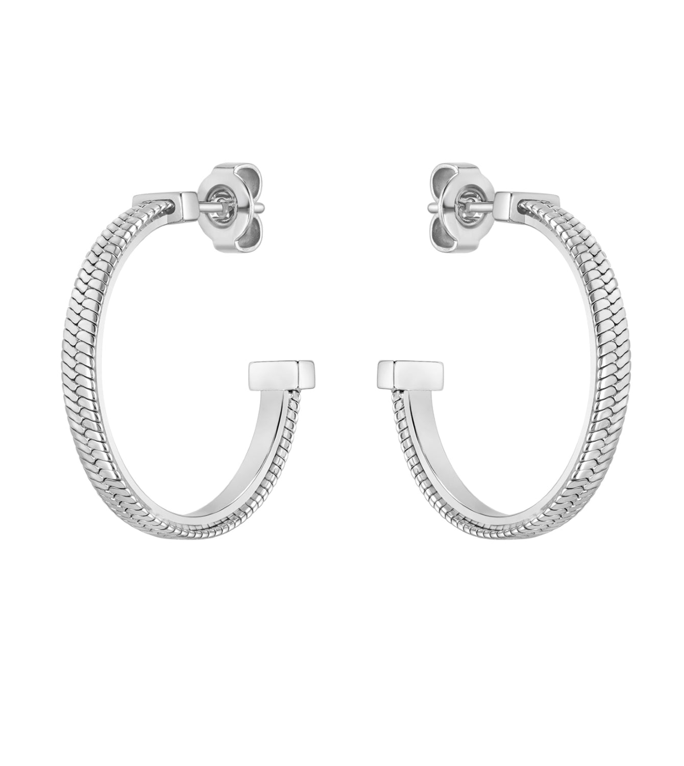 Boss Zia Stainless Steel Hoop Earrings