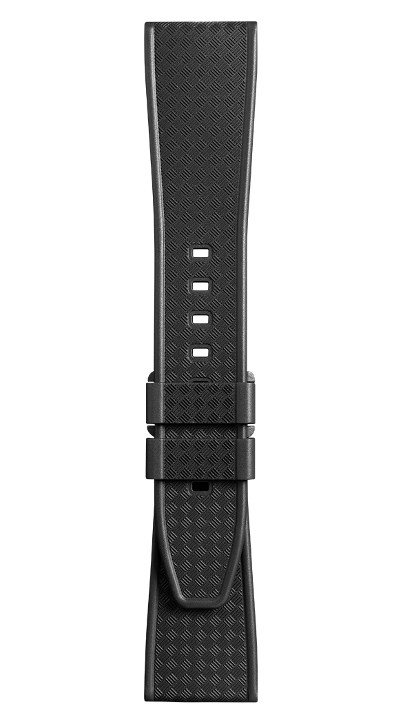 Bell & Ross Strap Vintage BR V2 Black Woven Rubber Medium - Black