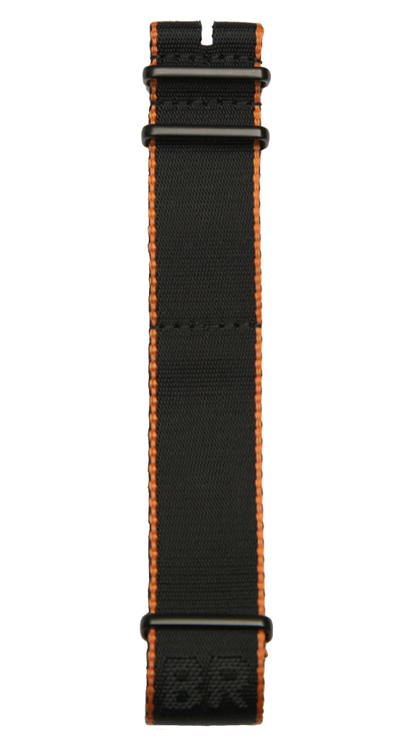 Bell & Ross Strap Vintage BR V2 Black Orange Nato Medium - Black