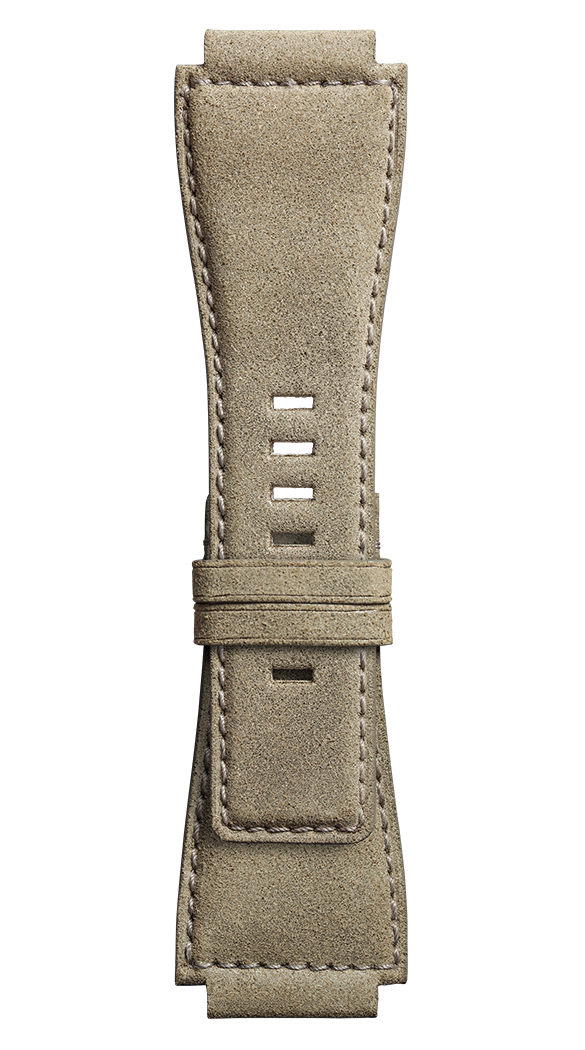 Bell & Ross Strap BR 01/03 BR-X1 Desert Type Aged Beige Calfskin Large - Silver