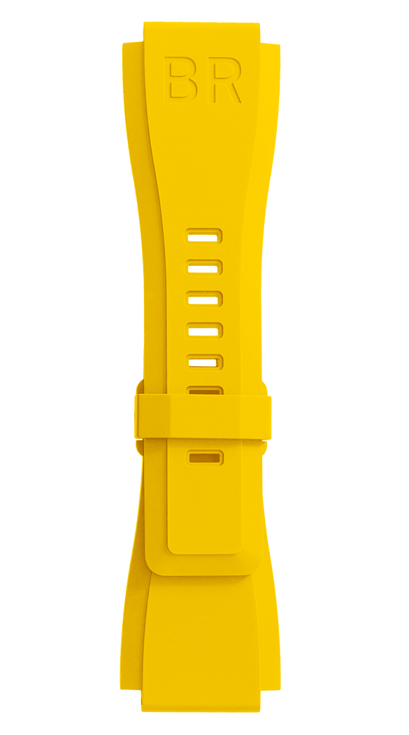 Bell & Ross Strap BR01/BR03 Rubber Yellow - Silver