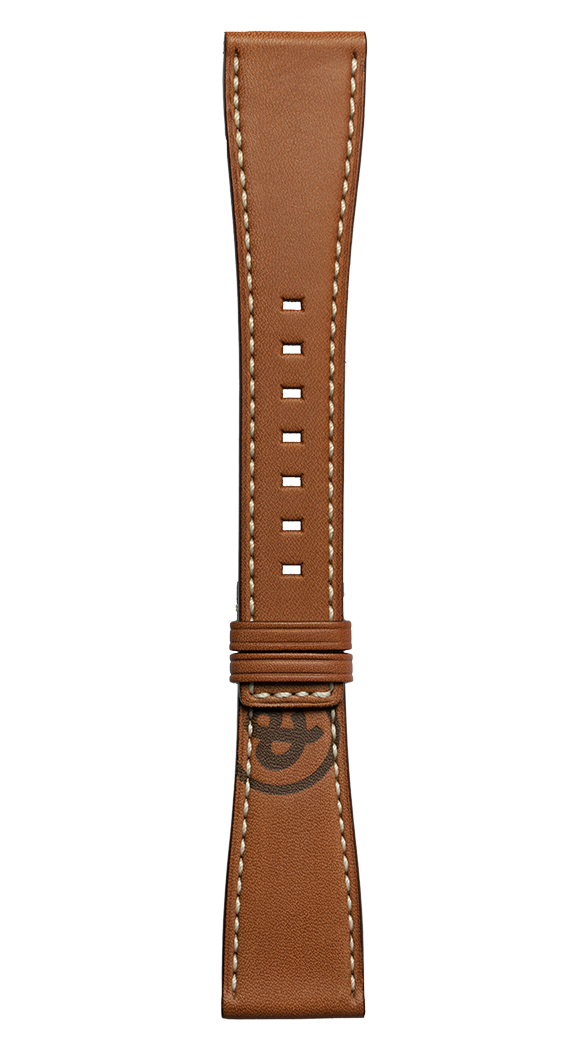 Bell & Ross Strap BRS Calfskin Golden Heritage Brown XS - Silver