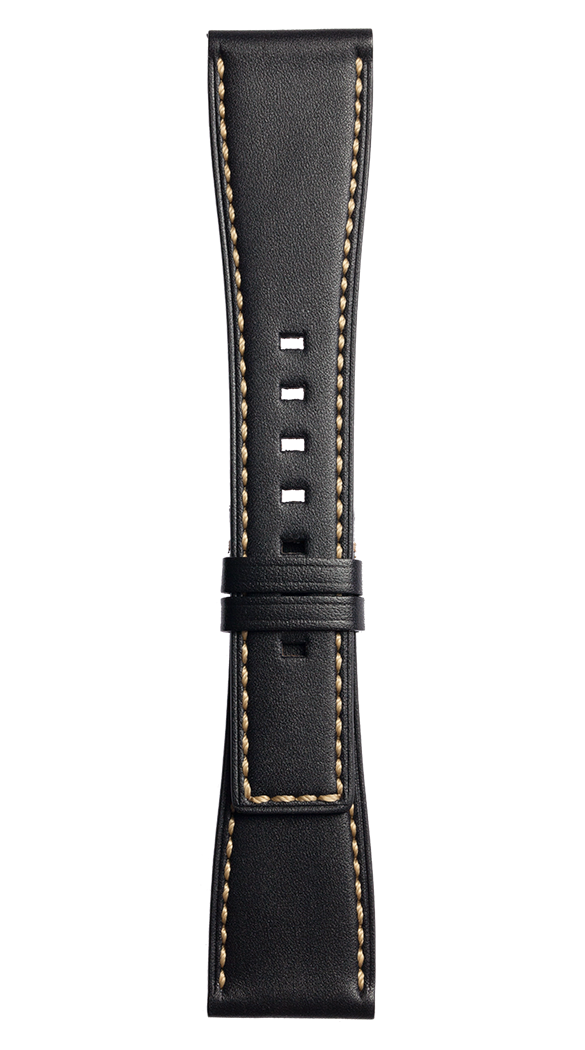 Bell & Ross Strap BRS Calfskin Black XS - Black