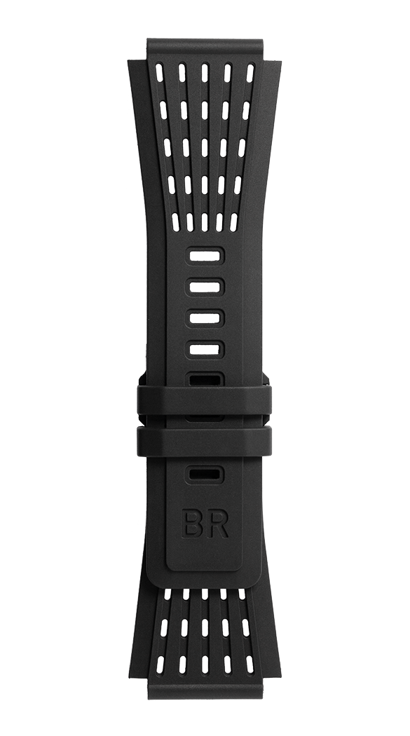 Bell & Ross Strap BR01/BR03 Rubber Black Perforated - Black