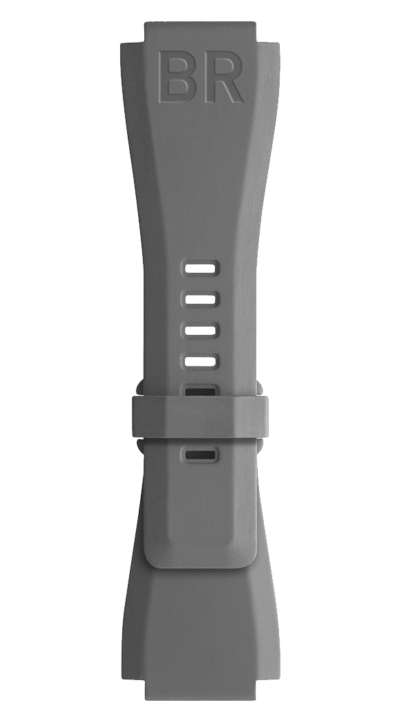 Bell & Ross Strap BR 01/03 BR-X1 Grey Rubber Small - Grey