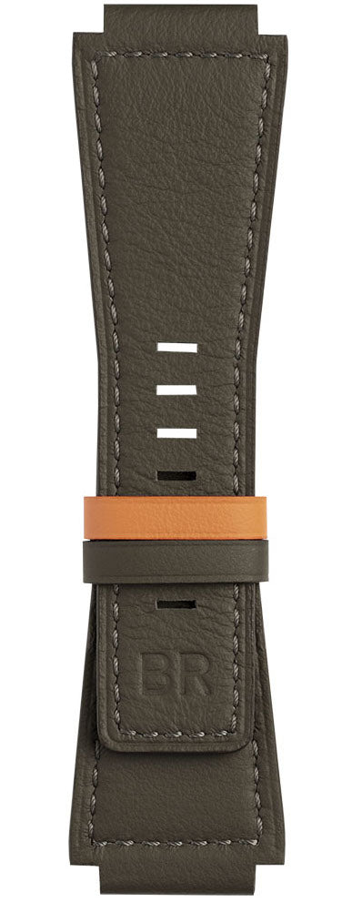 Bell & Ross Strap BR01/BR03 Calfskin Khaki Orange Reversible XS - Green