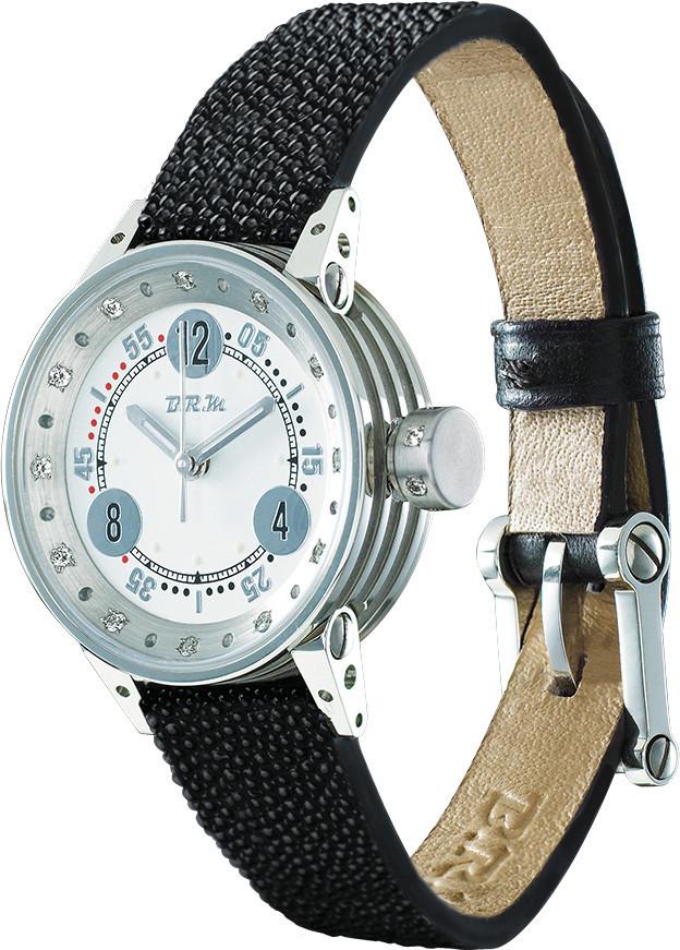 B.R.M. Watch V5-25-GTB-BB Grey Hands Diamond Case - White