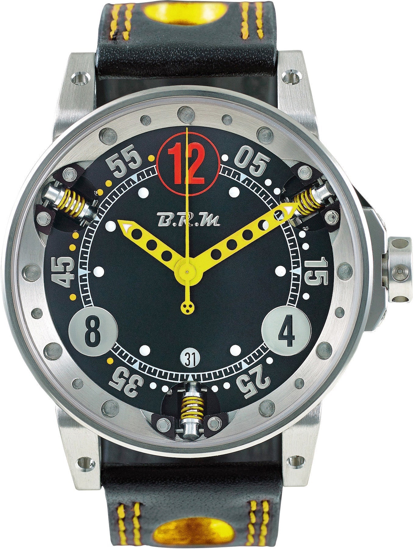 B.R.M. Watch V6-44-SA-AJ Yellow Hands - Black