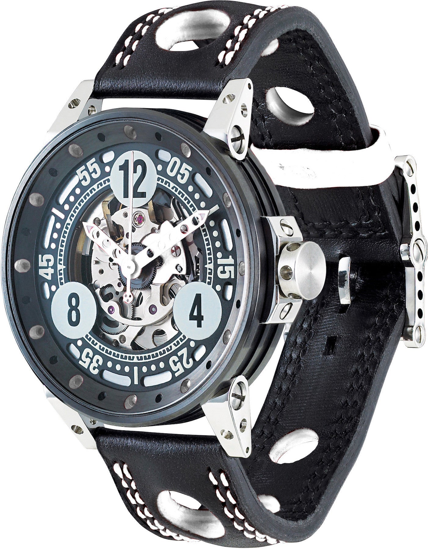 B.R.M. Watch V6-44 Sport White Hands - Black