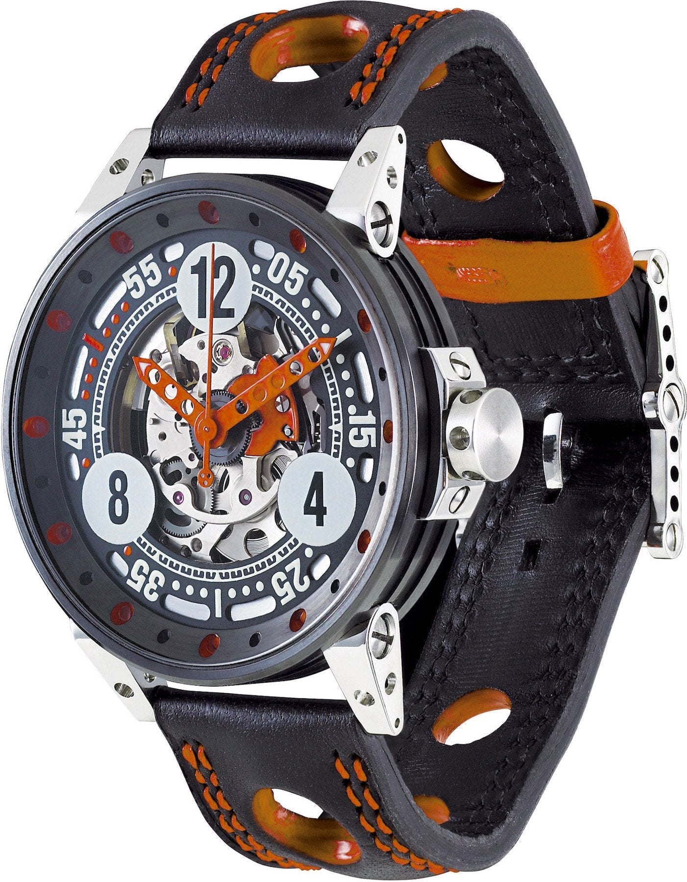 B.R.M. Watch V6-44 Sport Orange Hands - Black