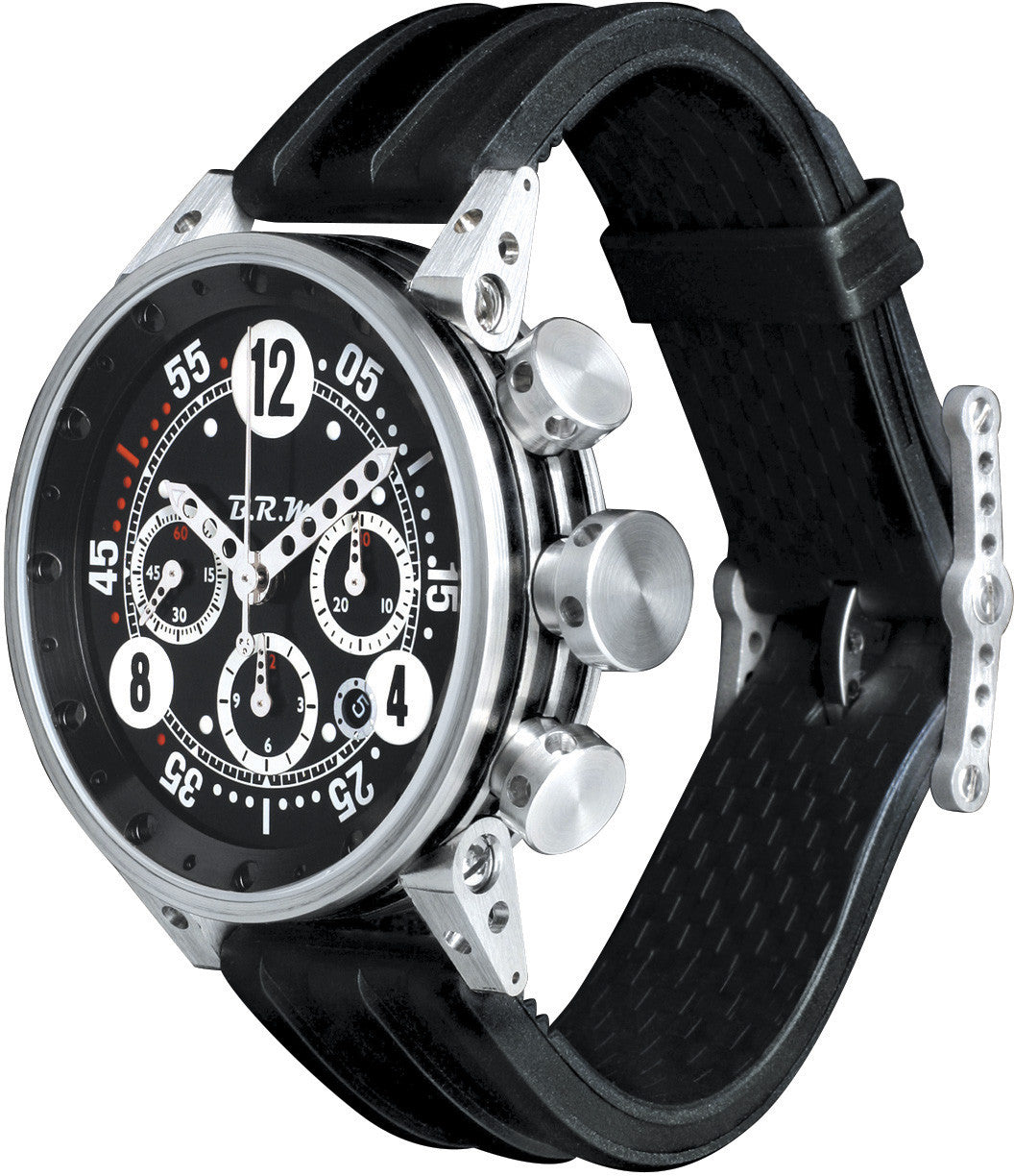 B.R.M. Watch V12-44-BN-AG Grey Hands - Black