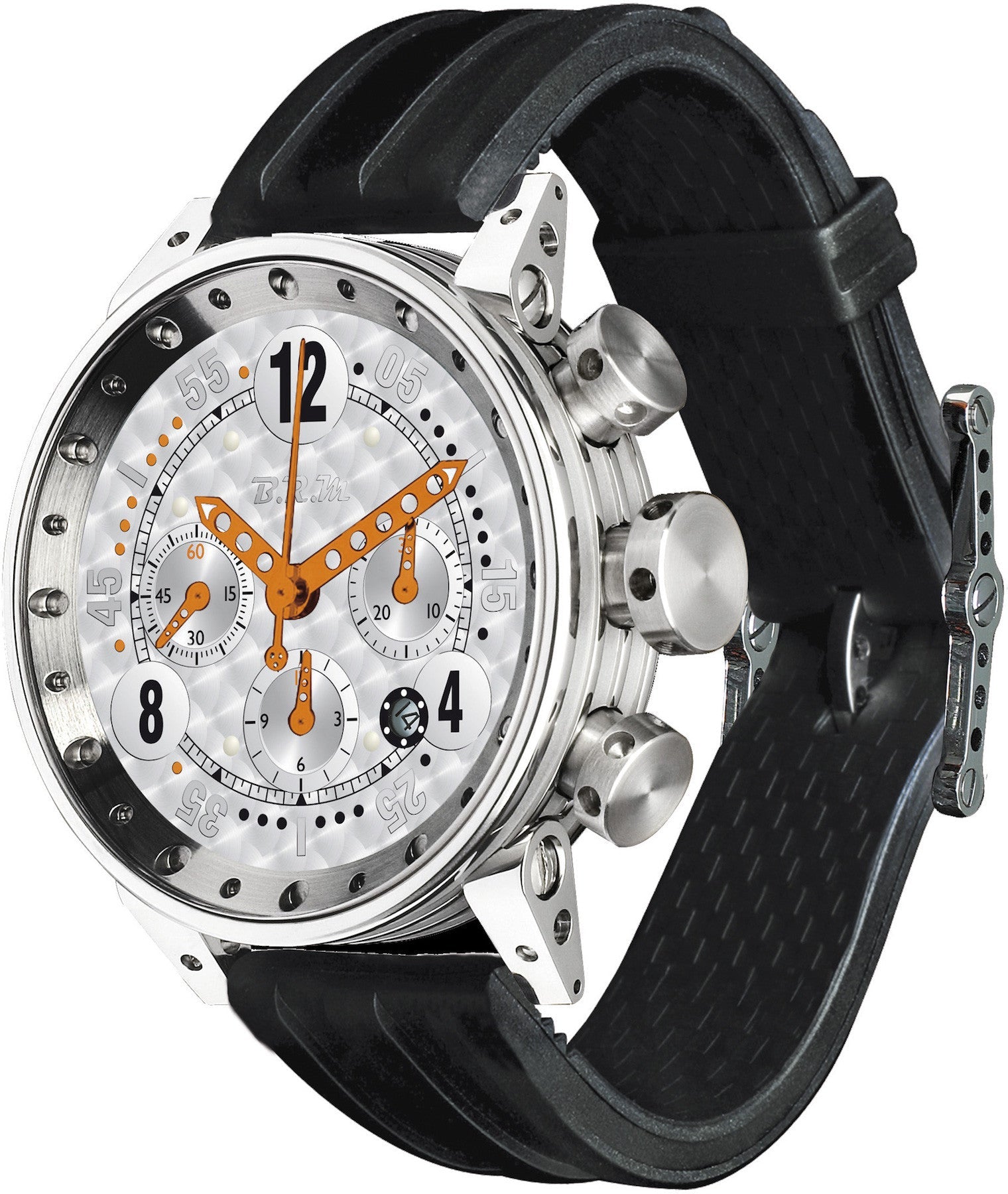 B.R.M. Watch V12-44-GT-BOU-AO Orange Hands - Silver