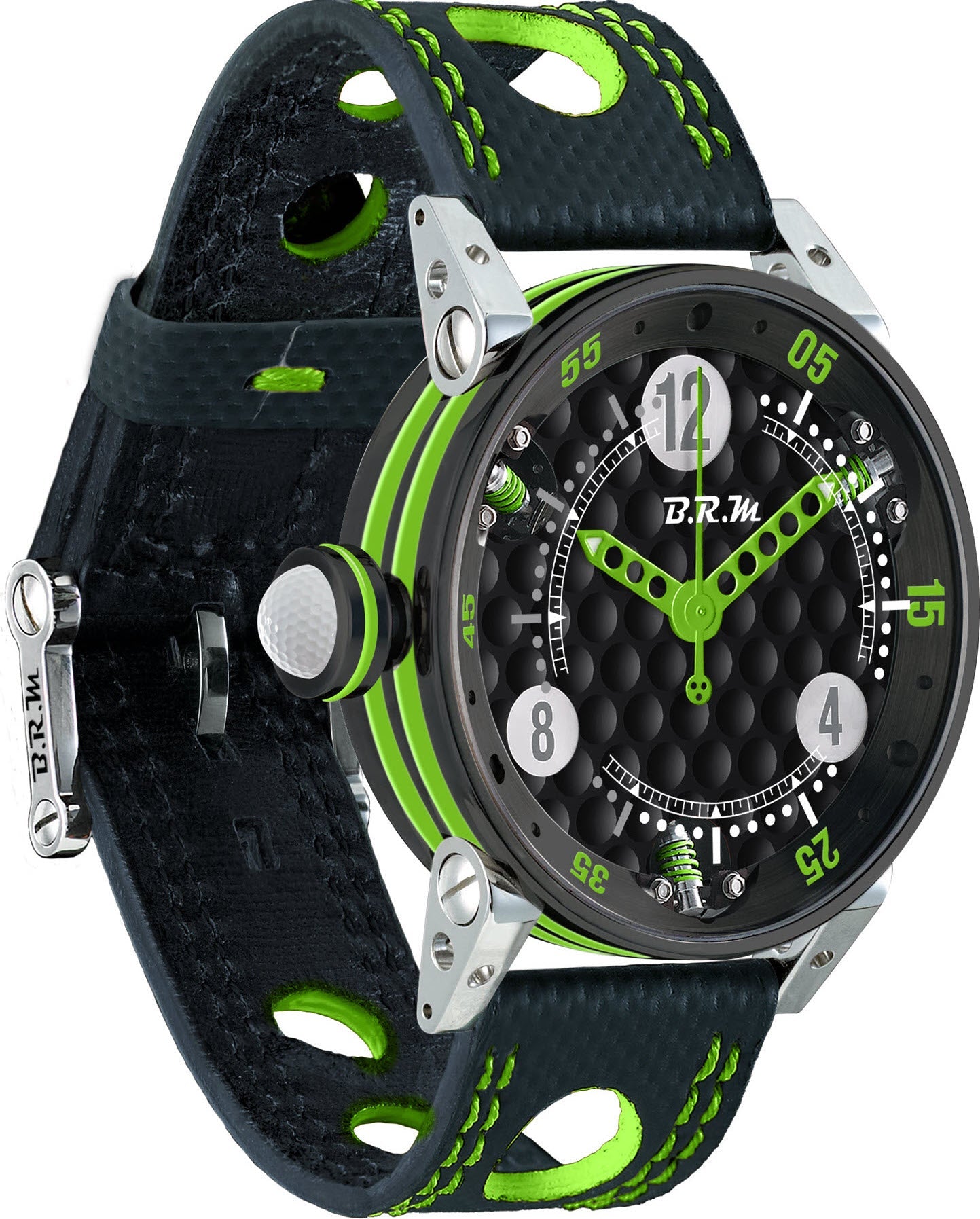 B.R.M. Watch Golf Master Ladies Lime Green Hands - Black