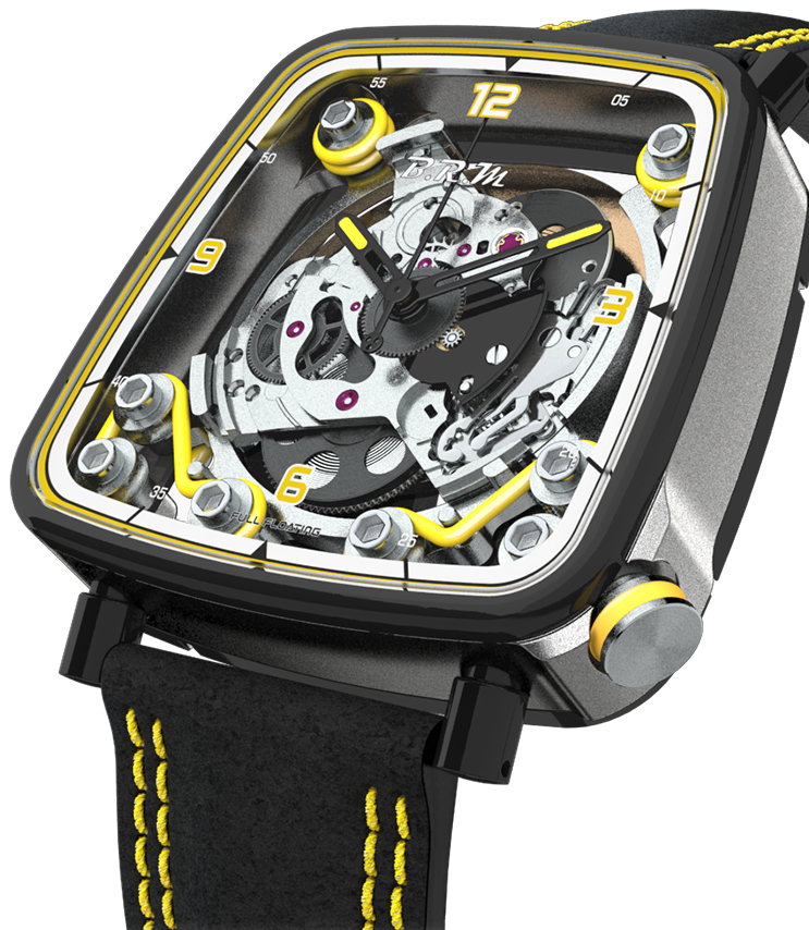 B.R.M. Watch FF39-40 Grey Titanium Black PVD Yellow - Black