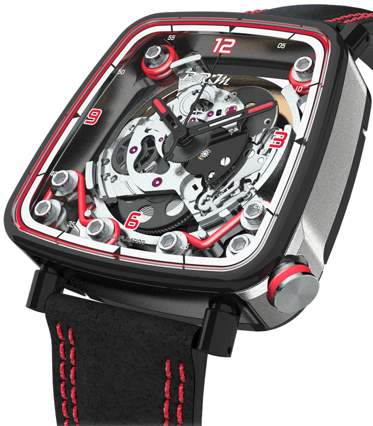 B.R.M. Watch FF39-40 Grey Titanium Black PVD Red - Black
