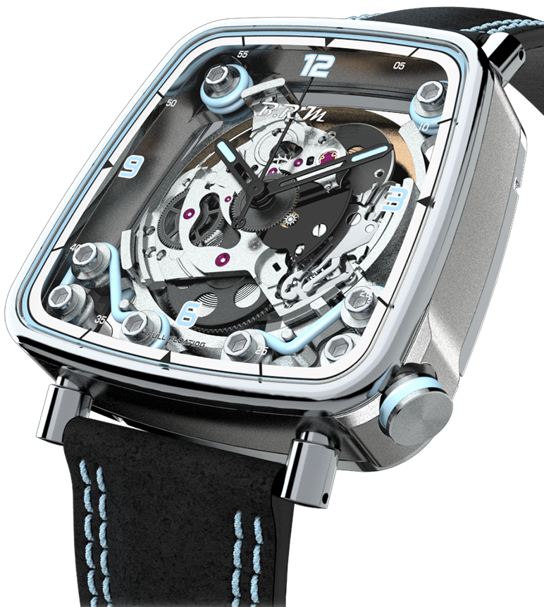 B.R.M. Watch FF39-40 Grey Titanium Light Blue - Grey