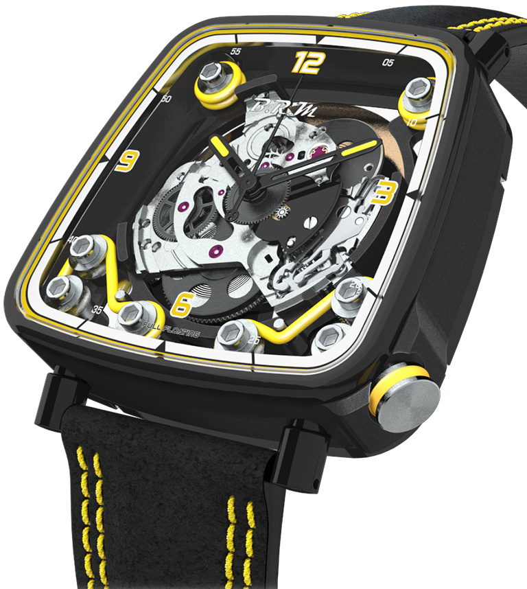 B.R.M. Watch FF39-40 Black Titanium Yellow - Black