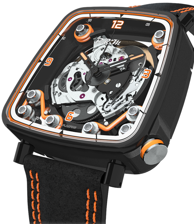 B.R.M. Watch FF39-40 Black Titanium Orange - Black