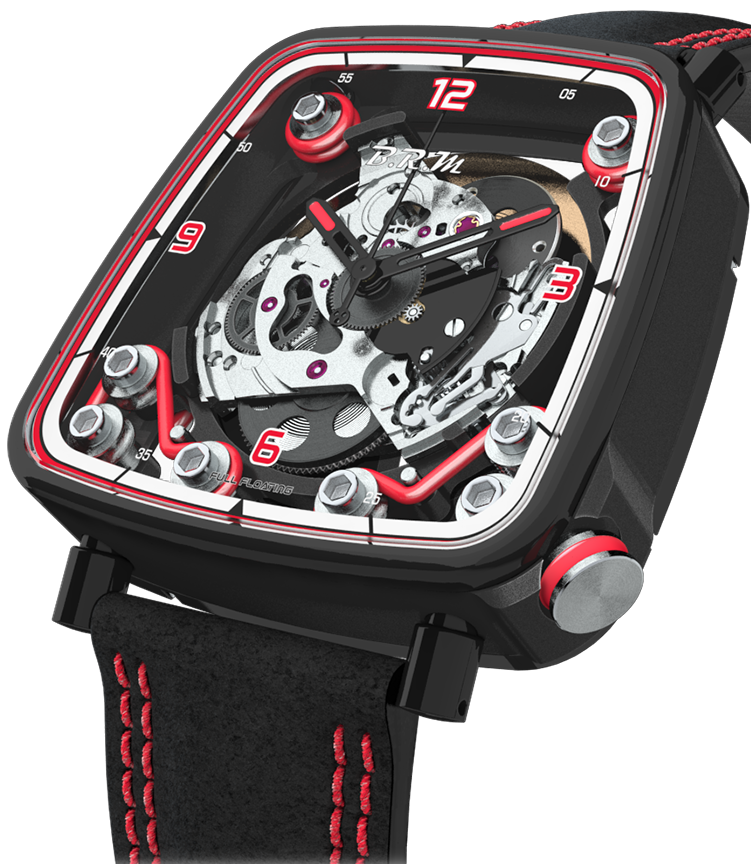 B.R.M. Watch FF39-40 Black Titanium Red - Black