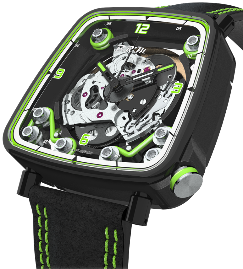 B.R.M. Watch FF39-40 Black Titanium Lime Green - Black