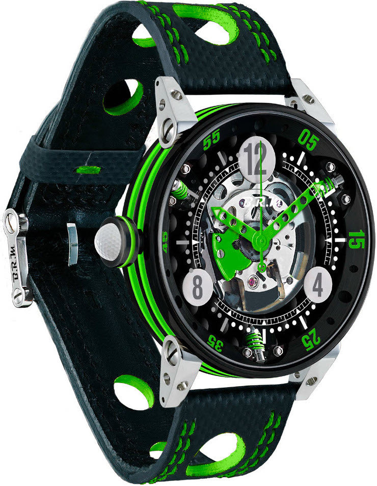 B.R.M. Watch Golf Master Mens Lime Green Hands - Black
