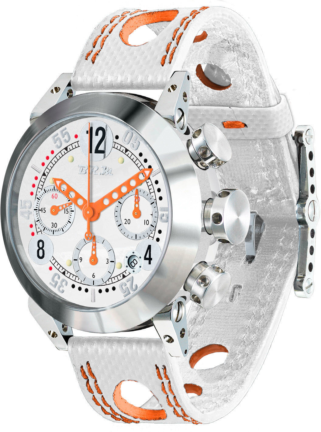 B.R.M. Watch GP-40 Orange Hands - White
