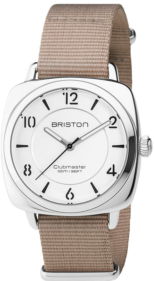 Briston Watch Clubmaster Chic Polished Steel - White