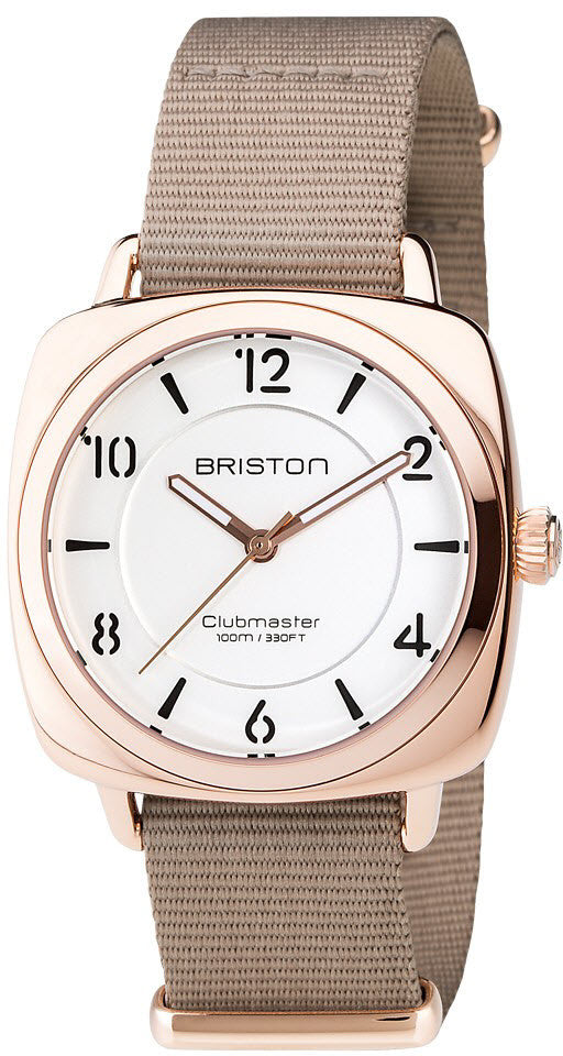 Briston Watch Clubmaster Chic Polished Gold - White