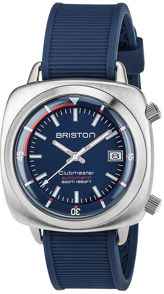 Briston Watch Clubmaster Diver Brushed Steel - Blue