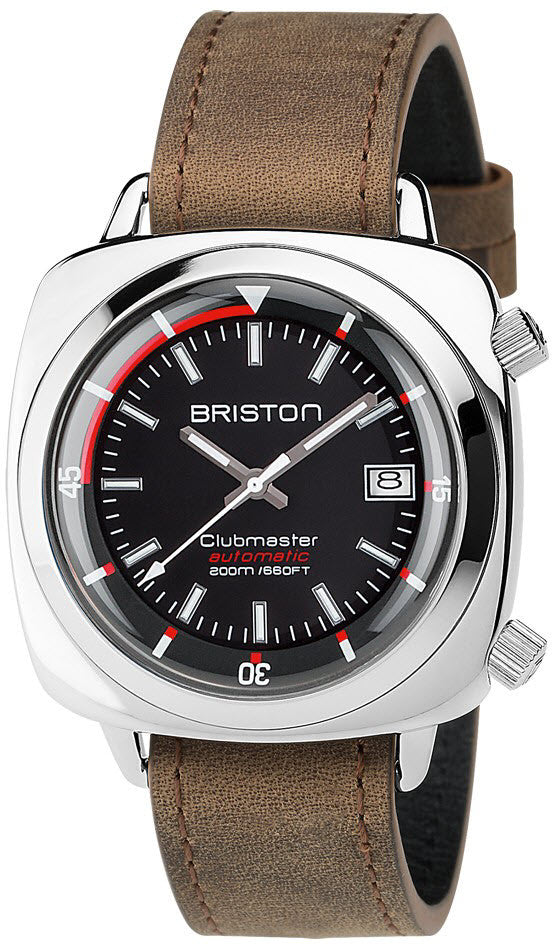 Briston Watch Clubmaster Diver Polished Steel - Black