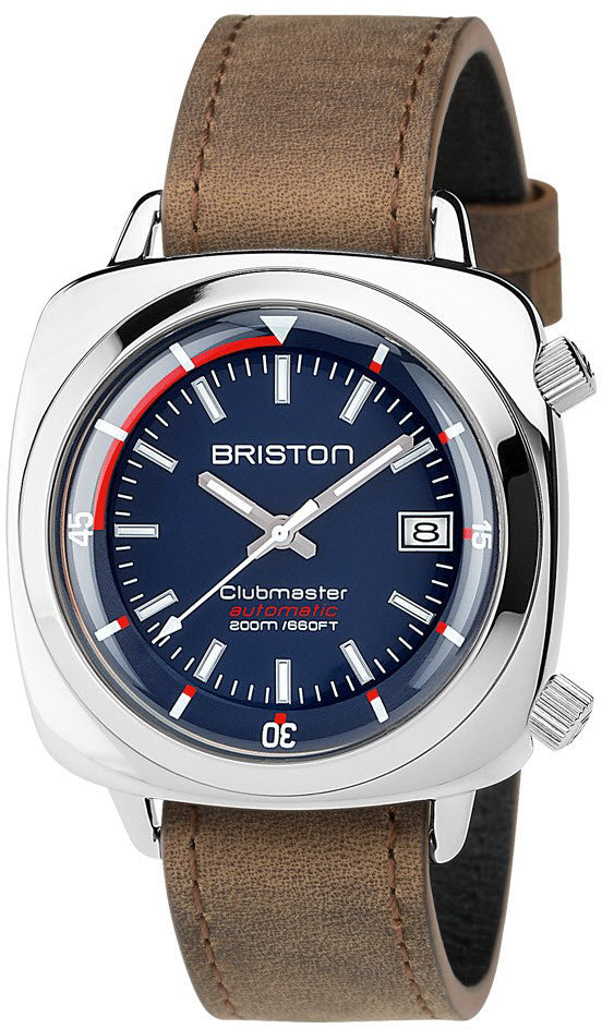 Briston Watch Clubmaster Diver Polished Steel - Blue