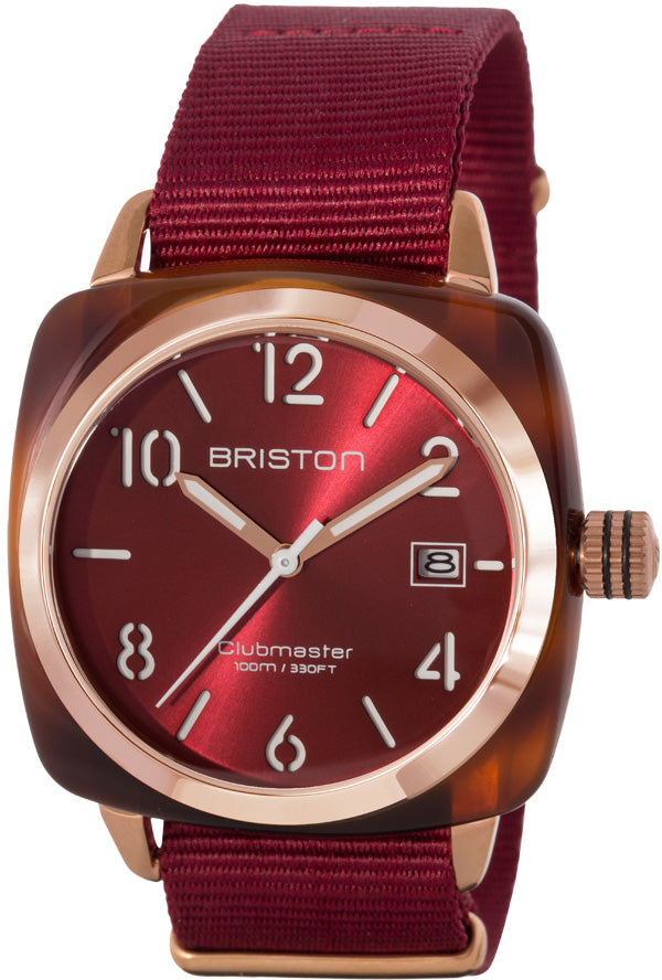 Briston Watch Clubmaster Classic HMS Date - Red