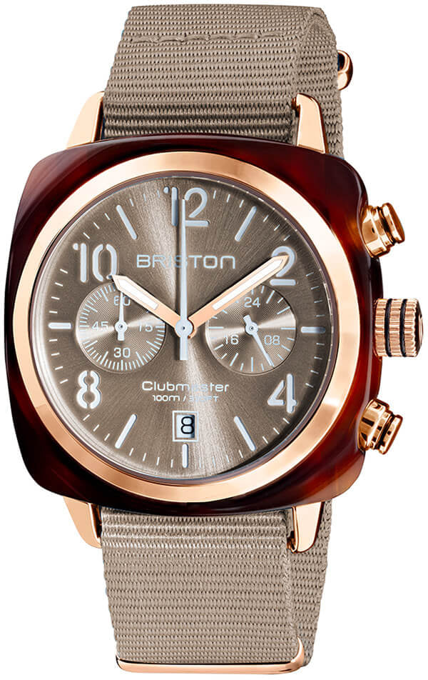 Briston Watch Clubmaster Classic Acetate Gold - Taupe