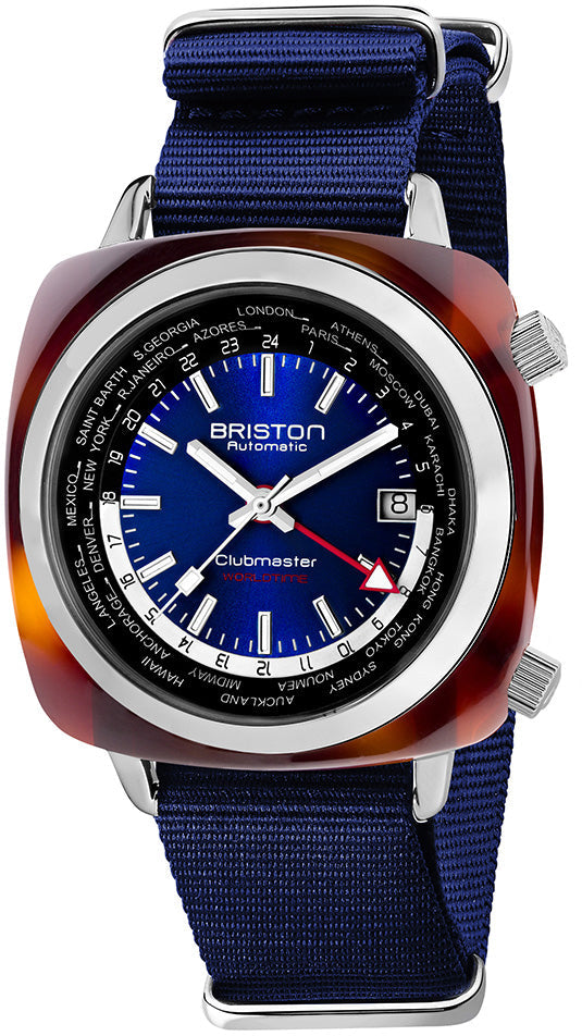 Briston Watch Clubmaster Traveler Worldtime GMT Limited Edition - Blue