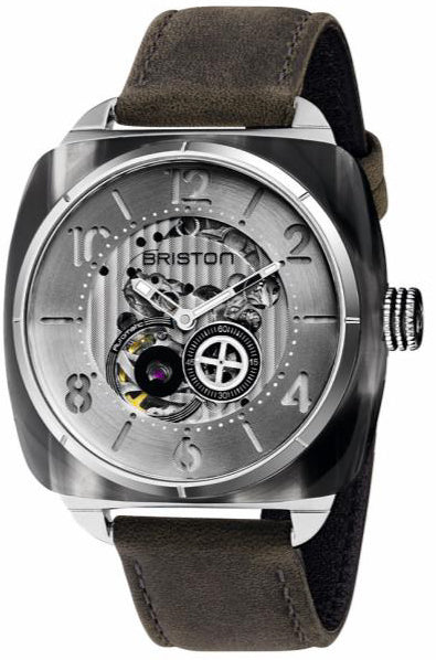 Briston Watch Streamliner Skeleton Grey Acetate - Silver