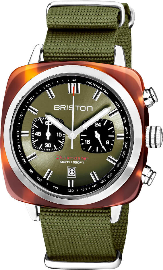 Briston Watch Clubmaster Classic Sport Green Olive - Green
