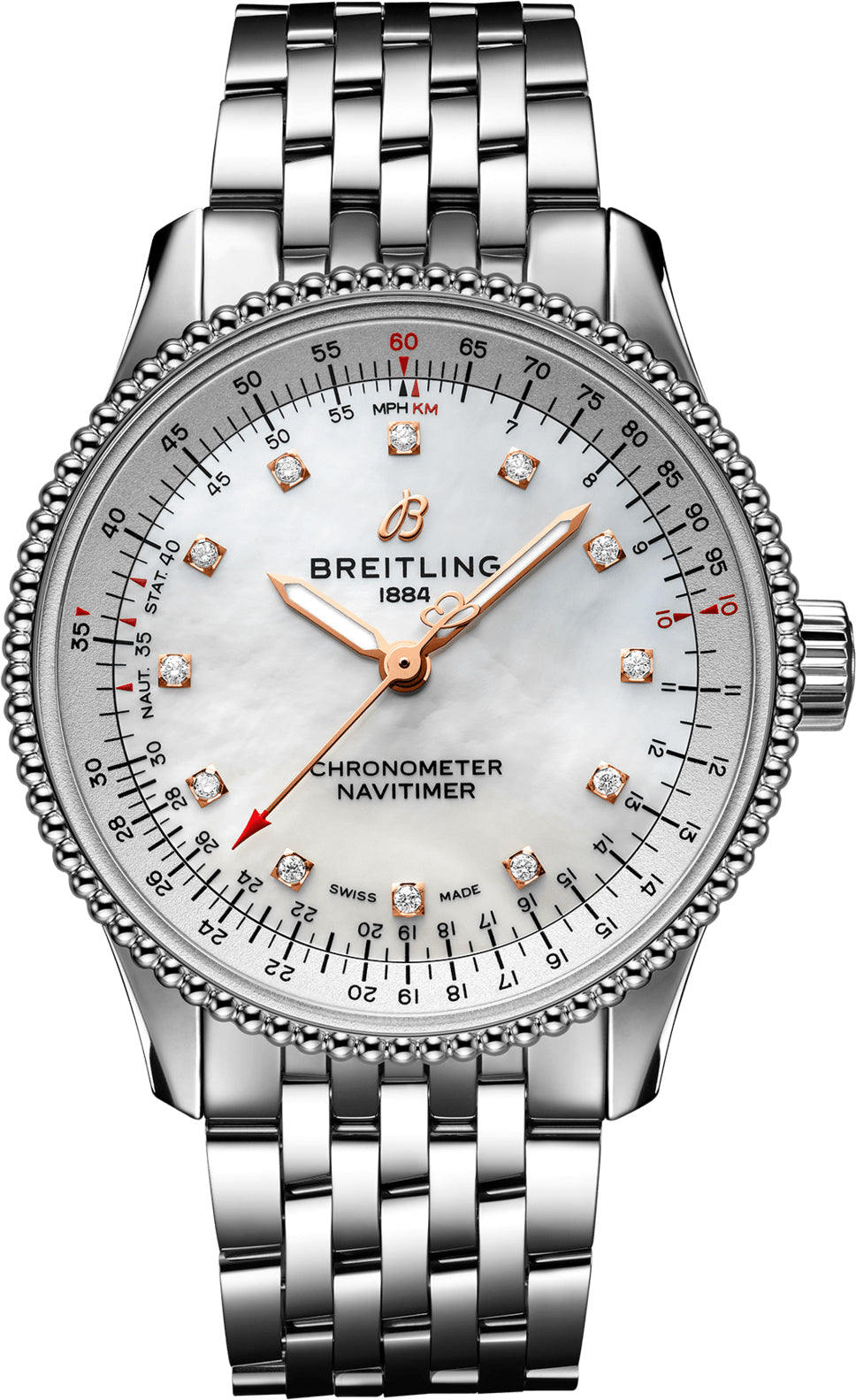 Breitling Watch Navitimer Automatic 35 Mother Of Pearl Diamonds