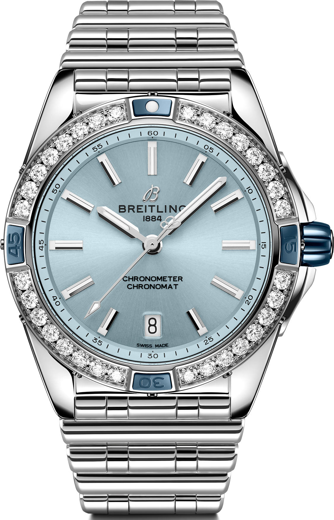 Breitling Watch Super Chronomat Automatic 38 Iced Blue Bracelet