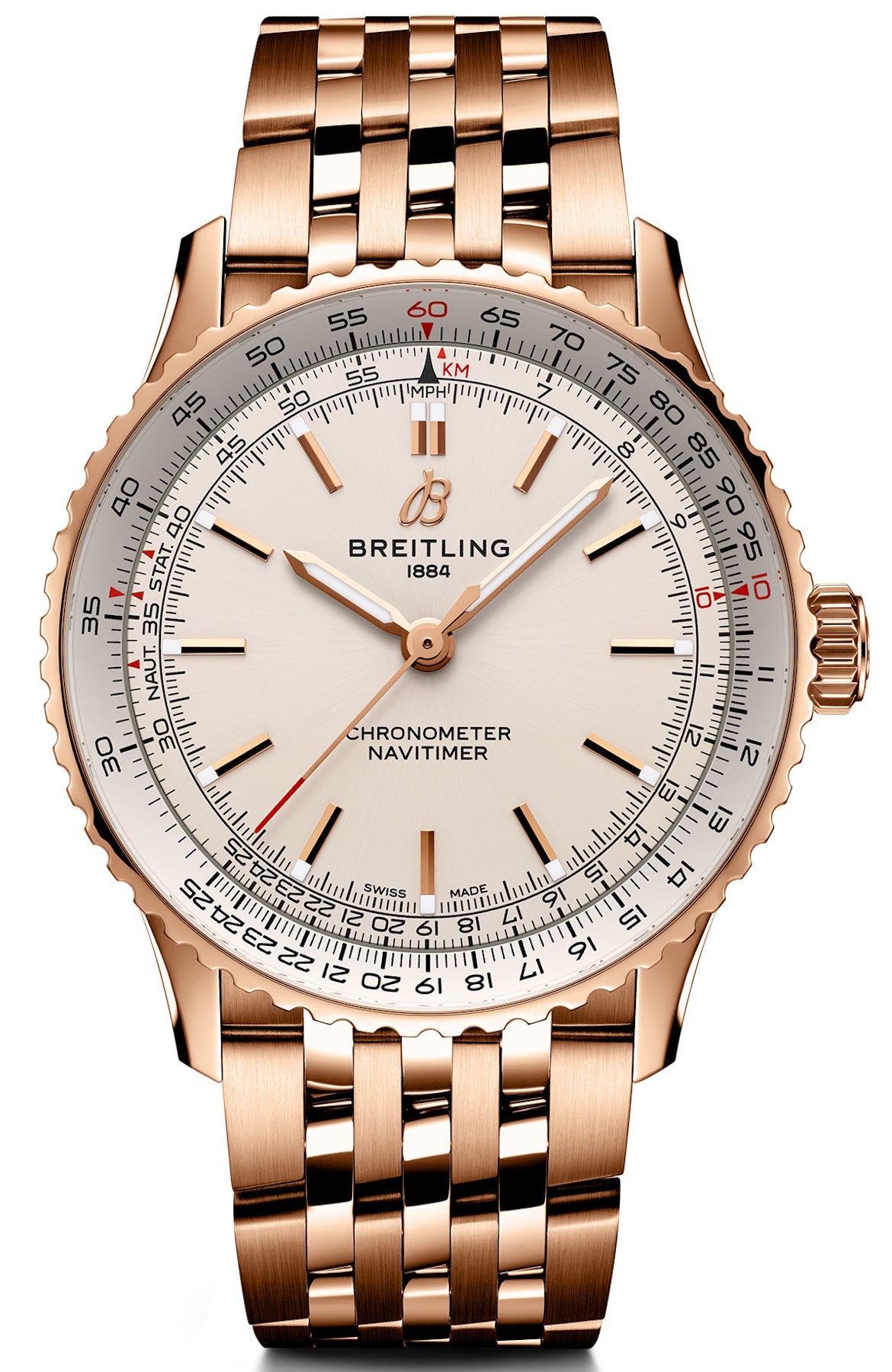 Breitling Watch Navitimer Automatic 41 18k Red Gold Bracelet